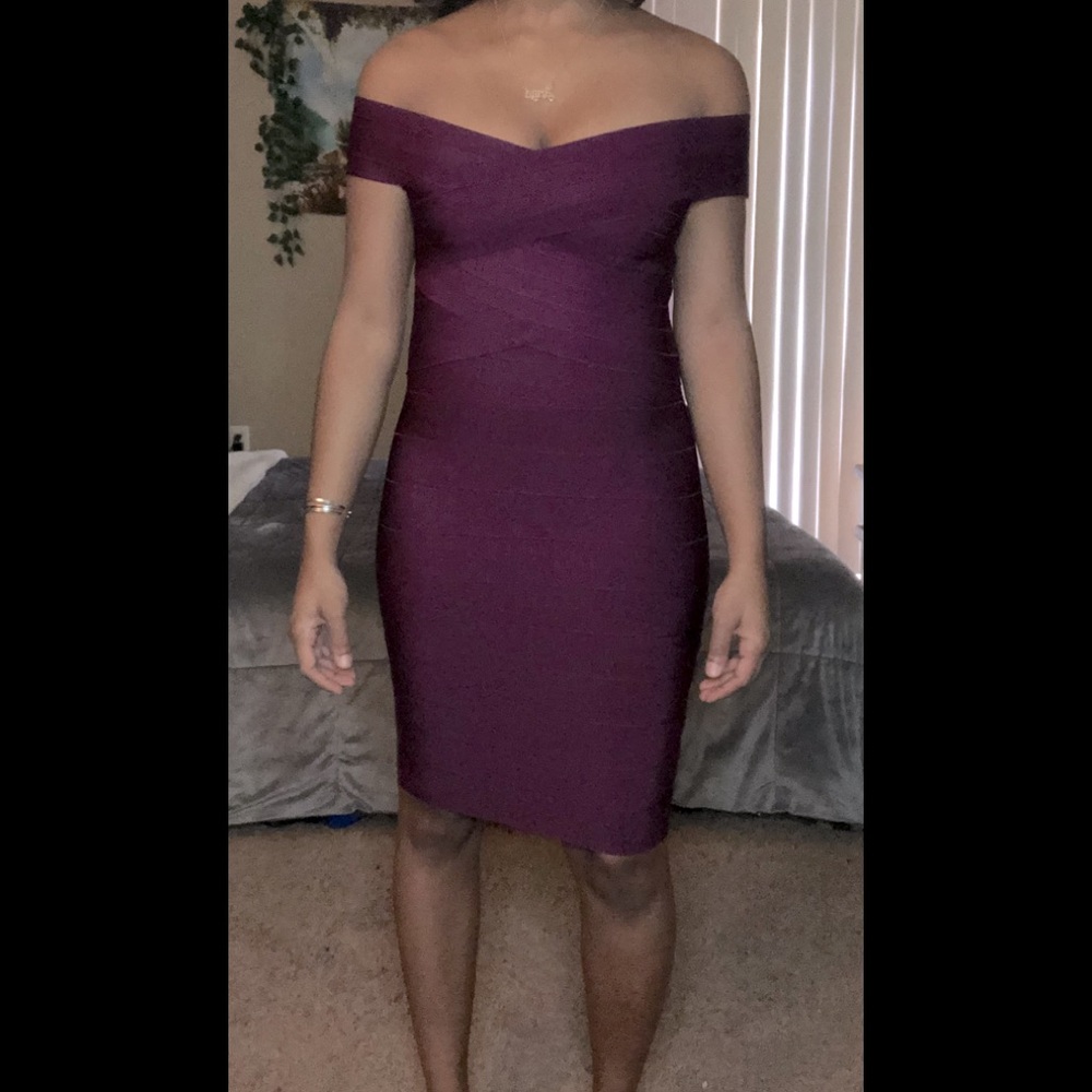 WOW Couture Burgundy Bandage Dress
